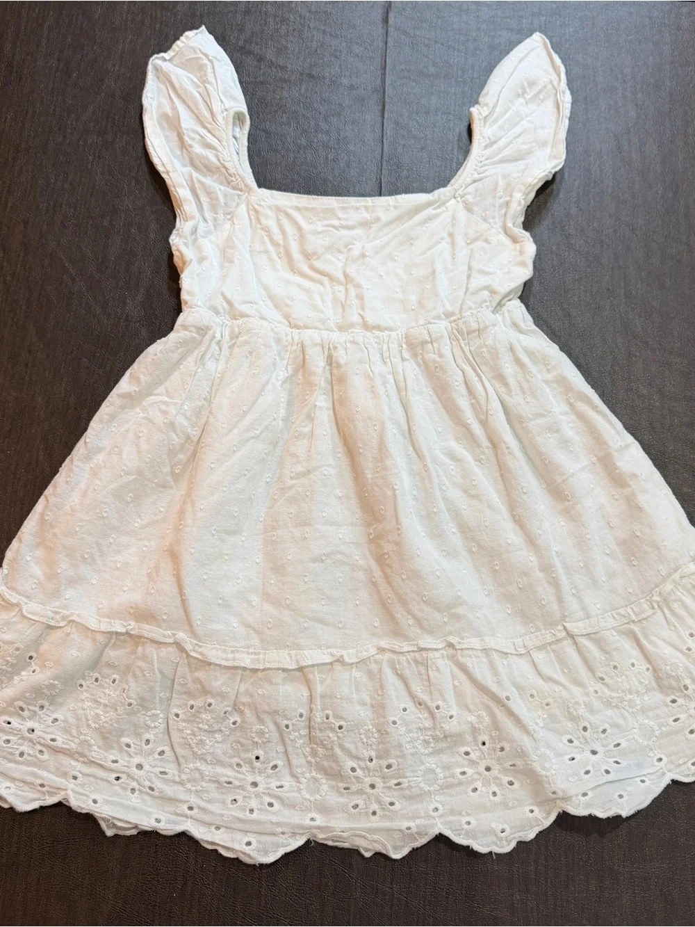 White Eyelet Summer Dress for Girls by
